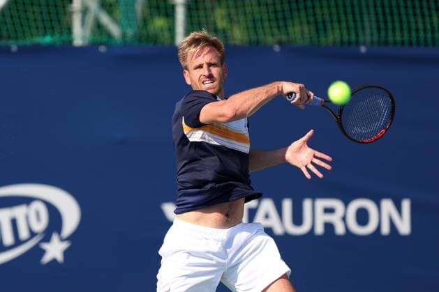 KOZERKI 14.08.2023 TURNIEJ ATP, Tennis Herren 100 LOTTO KOZERKI OPEN --- TENNIS ATP CHALLENGER TOUR 100 PETER GOJOWCZYK FOT. PIOTR KUCZA FOTOPYK NEWSPIX.PL --- Newspix.pl  230814PYK0202