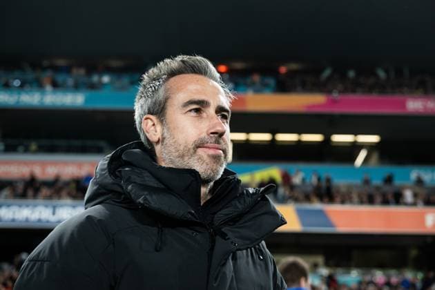 230815 Head coach Jorge Vilda of Spain ahead of the FIFA Womens World Cup semifinal between Spain and Sweden on August 15, 2023 in Auckland Photo Jon Olav Nesvold BILDBYRAN COP 217 MB0694 fotboll soccer fotballs voetbals vm verdensmästerskap vm fifa womens world cup semifinal semifinals spanien sverige a sweden spain 27 dam bbeng fotball vm verdensmesterskap kvinner women  Copyright: JONxOLAVxNESVOLD BB230815JE021