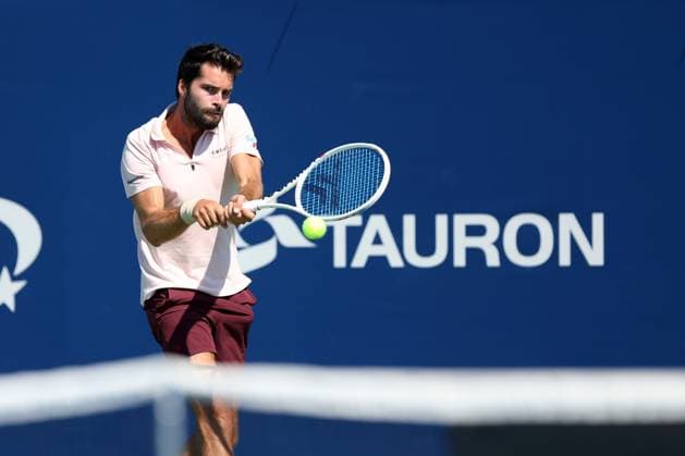 KOZERKI 15.08.2023 TURNIEJ ATP, Tennis Herren 100 LOTTO KOZERKI OPEN --- TENNIS ATP CHALLENGER TOUR 100 JULES MARIE FOT. PIOTR KUCZA FOTOPYK NEWSPIX.PL --- Newspix.pl POLAND OUT!  230815PYK0001