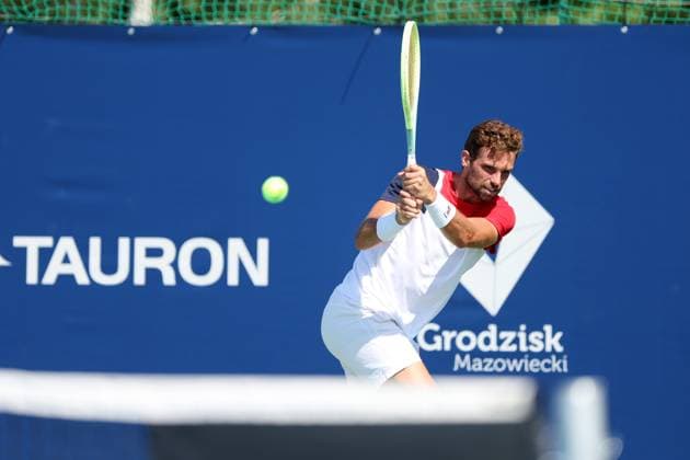 KOZERKI 15.08.2023 TURNIEJ ATP, Tennis Herren 100 LOTTO KOZERKI OPEN --- TENNIS ATP CHALLENGER TOUR 100 STEFANO NAPOLITANO FOT. PIOTR KUCZA FOTOPYK NEWSPIX.PL --- Newspix.pl POLAND OUT!  230815PYK0010
