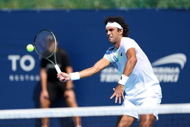 KOZERKI 15.08.2023 TURNIEJ ATP, Tennis Herren 100 LOTTO KOZERKI OPEN --- TENNIS ATP CHALLENGER TOUR 100 SKANDER MANSOURI FOT. PIOTR KUCZA FOTOPYK NEWSPIX.PL --- Newspix.pl POLAND OUT!  230815PYK0033