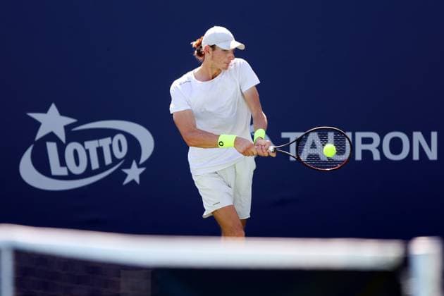 KOZERKI 15.08.2023 TURNIEJ ATP, Tennis Herren 100 LOTTO KOZERKI OPEN --- TENNIS ATP CHALLENGER TOUR 100 STEFANOS SAKELLARIDIS FOT. PIOTR KUCZA FOTOPYK NEWSPIX.PL --- Newspix.pl POLAND OUT!  230815PYK0046