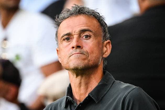 August 12, 2023, Paris, France, France: Luis ENRIQUE of PSG during the Ligue 1 match between Paris Saint-Germain (PSG) and FC Lorient at Parc des Princes Stadium on August 12, 2023 in Paris, France. Paris France - ZUMAm308 20230812_zsp_m308_065 Copyright: xMatthieuxMirvillex