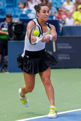 August 16, 2023, Mason, Ohio, USA: Martina Trevisan (ITA) hits a backhand shot during WednesdayÃ¢â‚¬â ¢s round of the Western and Southern Open at the Lindner Family Tennis Center, Mason, Oh. Mason USA - ZUMAs304 20230816_zaf_s304_043 Copyright: xScottxStuartx