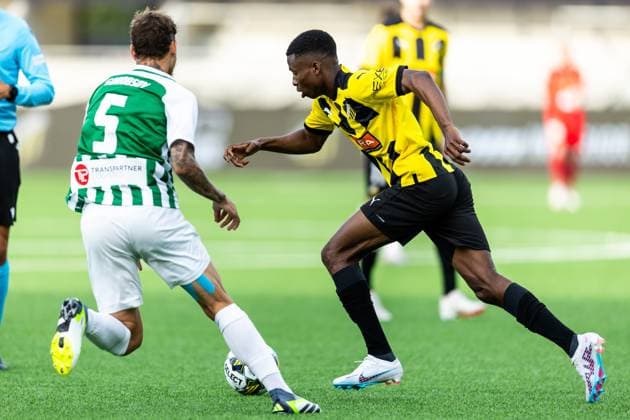 230817 Akoua Romeo Amane of Häcken during the UEFA Europa League qualification match between BK Häcken and Zalgiris Vilnius on August 17, 2023 in Göteborg Photo Michael Erichsen BILDBYRAN COP 89 MI0522 fotboll football soccer fotball uefa europa league kval qualifying round qualification bk häcken zalgiris vilnius bbeng  Copyright: MICHAELxERICHSEN BB230817MI016