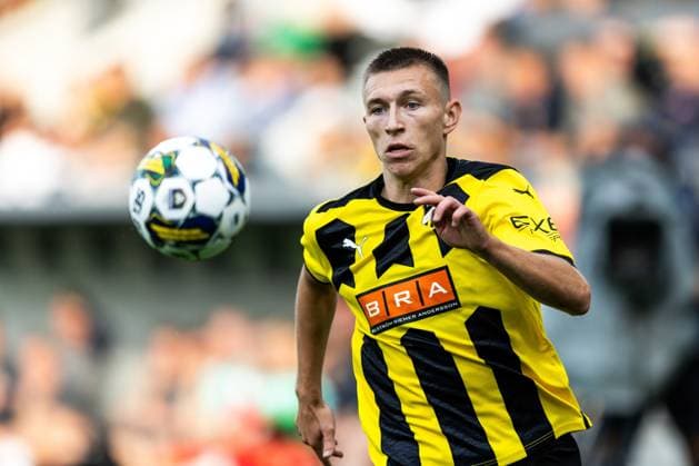 230817 Kristoffer Lund Hansen of Häcken during the UEFA Europa League qualification match between BK Häcken and Zalgiris Vilnius on August 17, 2023 in Göteborg Photo Michael Erichsen BILDBYRAN COP 89 MI0522 fotboll football soccer football uefa europa league kval qualifying round qualification bk häcken zalgiris vilnius bbeng  Copyright: MICHAELxERICHSEN BB230817MI019