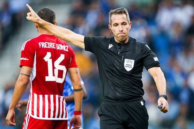 KRC Genk v Olympiacos - UEFA Europa League Qualifying GENK, BELGIUM - AUGUST 17 : referee Tobias Stieler during the second leg match of the UEFA Europa League season 2023 - 2024 third qualifying round between KRC Genk and Olympiacos on August 17, 2023 in Genk, BELGIUM, 17 08 2023 ( Genk BELGIUM  Copyright: xTsx