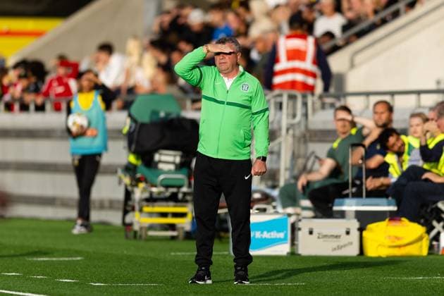 230817 Vladimir Cheburin, head coach of Zalgiris Vilnius during the UEFA Europa League qualification match between BK Häcken and Zalgiris Vilnius on August 17, 2023 in Gothenburg Photo Michael Erichsen BILDBYRAN COP 89 MI0522 bbeng bk häcken football fotball fotboll kval qualification qualifying round soccer uefa europa league zalgiris vilnius  Copyright: MICHAELxERICHSEN BB230817MI112