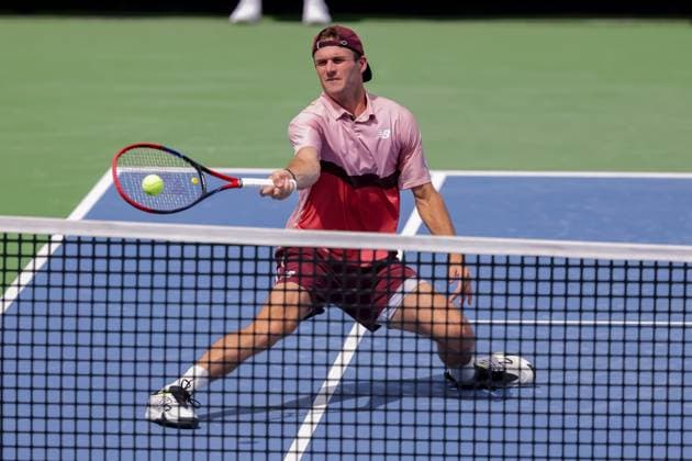 August 17, 2023, Mason, Ohio, USA: Tommy Paul (USA) hits a drop shot at the net during ThursdayÃ¢â‚¬â ¢s round of the Western and Southern Open at the Lindner Family Tennis Center, Mason, Oh. Mason USA - ZUMAs304 20230817_zaf_s304_156 Copyright: xScottxStuartx