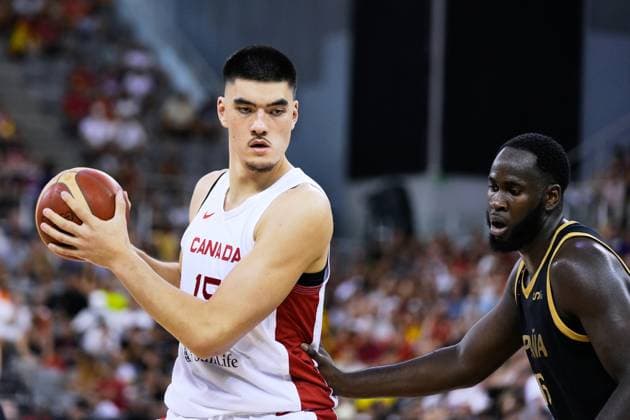 August 17, 2023: Edey of Canada in action during City of Granada Tournament for the Centenary of the FEB, basketball match played between Spain and Canada at Palacio de Deportes on August 17, 2023, in Granada, Spain. - ZUMAa181 20230817_zaa_a181_046 Copyright: xJoaquinxCorcherox