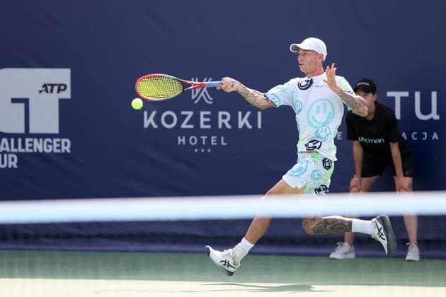KOZERKI 18.08.2023 TURNIEJ ATP, Tennis Herren 100 LOTTO KOZERKI OPEN --- TENNIS ATP CHALLENGER TOUR 100 DENIS JEWSIEJEW FOT. PIOTR KUCZA FOTOPYK NEWSPIX.PL --- Newspix.pl  230818PYK0020