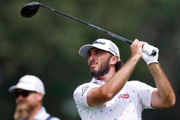 OLYMPIA FIELDS, IL - AUGUST 18: Max Homa of the United States hits a drive at the 7th hole during the second round of the BMW Championship at Olympia Fields Country Club on August 18, 2023 in Olympia Fields, Illinois. (Photo by Joe Robbins Icon Sportswire) GOLF: AUG 18 PGA, Golf Herren - BMW Championship EDITORIAL USE ONLY Icon5732308180682