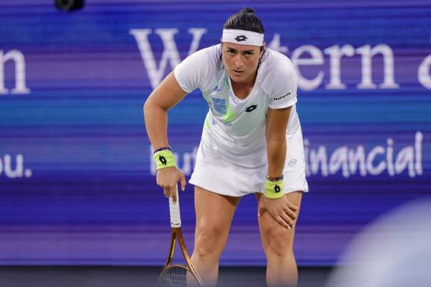August 18, 2023, Mason, Ohio, USA: Ons Jabeur (TUN) reacts to a shot during FridayÃ¢â‚¬â ¢s round of the Western and Southern Open at the Lindner Family Tennis Center, Mason, Oh. Mason USA - ZUMAs304 20230818_zaf_s304_193 Copyright: xScottxStuartx