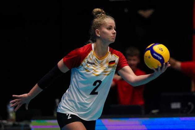 CEV EuroVolley 2023 Azerbaijan Germany Castello Düsseldorf Germany, 19 08 2023 Pia KAESTNER KASTNER GER, 2 CEV EuroVolley 2023 Azerbaijan Germany Castello Düsseldorf Germany 19 08 2023 in Düsseldorf Copyright: xBEAUTIFULxSPORTS KennyxBeelex