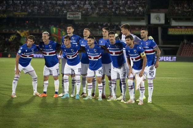 Italian soccer Serie B match - Ternana Calcio vs UC Sampdoria sampdoria Team during Ternana Calcio vs UC Sampdoria, Italian soccer Serie B match in Terni, Italy, August 19 2023 Terni Italy  Copyright: xIPAxSport ABACAx BRIPASport20230819_689 IPAxSport ABACAx BRIPASport20230819_689