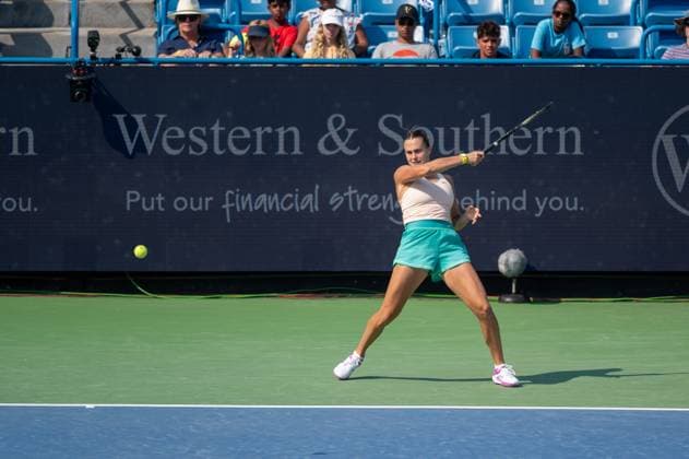 Western & Southern Open - Day 7 - Muchova v. Sabalenka Semifinals Aryna Sabalenka is seen during her semifinals match against Karolina Muchova at the Western & Southern Open at the Lindner Family Tennis Center on Saturday, August 19, 2023 in Cincinnati, Ohio. Muchova defeated Sabalenka 7-6(4), 6-3, 6-2 Cincinnati, OH United States  Copyright: xJasonxWhitmanx originalFilename:whitman-semifina230819_npJtK.jpg