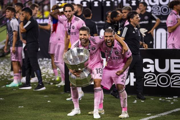 RECORD DATE NOT STATED Leagues Cup 2023 Nashville (USA) vs Inter de Miami (USA) Final Jordi Alba and DeAndre Yedlin Players of Inter de Miami Champions during the game Nashville vs Inter de Miami, corresponding to the Great Final of the Leagues Cup 2023, at Geodis Park Stadium, on August 19, 2023. <br><br> Jordi Alba y DeAndre Yedlin Jugadores de Inter de Miami Campeones de la Leagues Cup durante el partido Nashville vs Inter de Miami, correspondiente a la Gran Final de la Leagues Cup 2023, en el Estadio Geodis Park, el 19 de Agosto de 2023. NASHVILLE TEENNESSEE ESTADOS UNIDOS  Copyright: xJosexLuisxMelgarejox 20230819231452_LC_23_FINAL_INTER_MIAMI_CHAMPION139