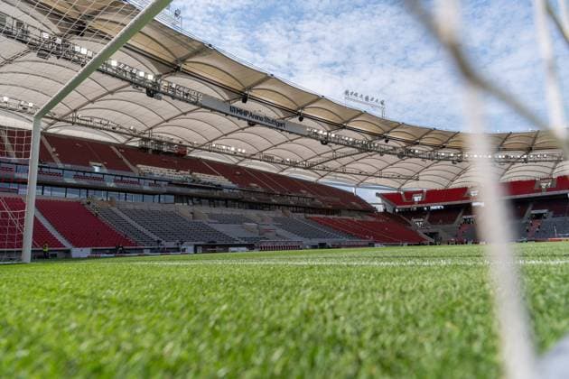 Before the start of the match, stadium new main grandstand, interior, MHPArena, MHP Arena, VfB Stuttgart vs VfL Bochum, Football, Men, 1 Bundesliga, 1 Matchday, Season 23 24, GER, 19 08 2023, DFL DFB REGULATES PROHIBIT ANY USE OF PHOTOGRAPHS AS IMAGE SEQUENCES AND OR QUASI VIDEO, VfB Stuttgart vs VfL Bochum, Football, Men, 1 Bundesliga, 1 Matchday, Season 23 24, GER, 19 08 2023 Stuttgart Copyright: xEibner-Pressefoto WolfgangxFrankx EP_EER