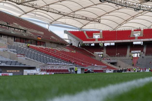 Before the start of the match, stadium new main grandstand, interior, MHPArena, MHP Arena, VfB Stuttgart vs VfL Bochum, Football, Men, 1 Bundesliga, 1 Matchday, Season 23 24, GER, 19 08 2023, DFL DFB REGULATES PROHIBIT ANY USE OF PHOTOGRAPHS AS IMAGE SEQUENCES AND OR QUASI VIDEO, VfB Stuttgart vs VfL Bochum, Football, Men, 1 Bundesliga, 1 Matchday, Season 23 24, GER, 19 08 2023 Stuttgart Copyright: xEibner-Pressefoto WolfgangxFrankx EP_EER