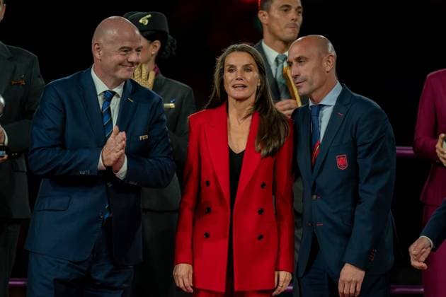 Sydney, Australia, August 20th 2023: FIFA president Gianni Infantino, Queen Letizia of Spain and president of RFEF Luis Rubiales during the FIFA Womens World Cup 2023 Final football match between Spain and England at Stadium Australia in Sydney, Australia. (Noe Llamas SPP) Copyright: xNoexLlamasx xSPPx spp-en-NoLlSp-20230820-NLA04214
