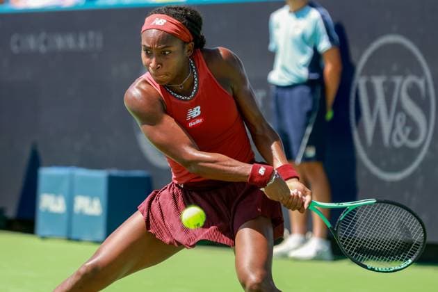 August 20, 2023, Mason, Ohio, USA: Coco Gauff (USA) hits a two-handed backhand during SundayÃ¢â‚¬â ¢s final round of the Western and Southern Open at the Lindner Family Tennis Center, Mason, Oh. Mason USA - ZUMAs304 20230820_zaf_s304_004 Copyright: xScottxStuartx