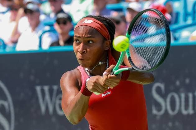 August 20, 2023, Mason, Ohio, USA: Coco Gauff (USA) hits a two-handed backhand during SundayÃ¢â‚¬â ¢s final round of the Western and Southern Open at the Lindner Family Tennis Center, Mason, Oh. Mason USA - ZUMAs304 20230820_zaf_s304_025 Copyright: xScottxStuartx