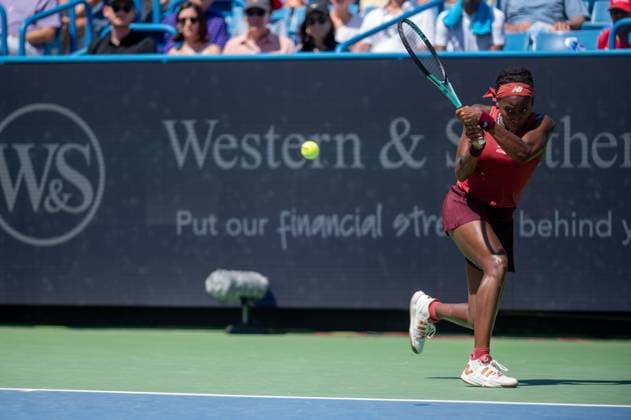 Western & Southern Open Women s Finals: Gauff Vs. Muchova Coco Gauff is seen during the Western & Southern Open women s finals match against Karolina Muchova at the Lindner Family Tennis Center on Sunday, August 20, 2023 in Cincinnati, Ohio. Gauff defeated Muchova 6-3, 6-4. Cincinnati, OH United States  Copyright: xJasonxWhitmanx originalFilename:whitman-womenssi230820_npkcY.jpg
