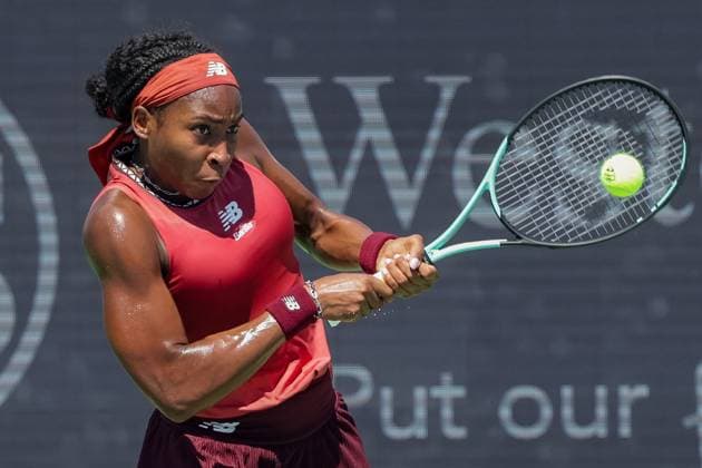 August 20, 2023, Mason, Ohio, USA: Coco Gauff (USA) hits a two-handed backhand during SundayÃ¢â‚¬â ¢s final round of the Western and Southern Open at the Lindner Family Tennis Center, Mason, Oh. Mason USA - ZUMAs304 20230820_zaf_s304_031 Copyright: xScottxStuartx