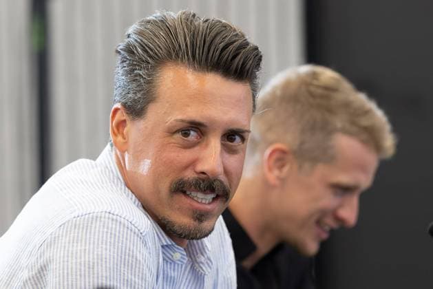 DFB press conference Sandro Wagner is also a member of the new competence team, as is Lars Bender Background DFB press conference on 21 August 2023 in Frankfurt am Main , Frankfurt am Main Hesse Germany DFB Campus