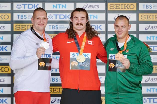 Athletics, World Championships in Budapest, Award Ceremony Hammer Throw Men