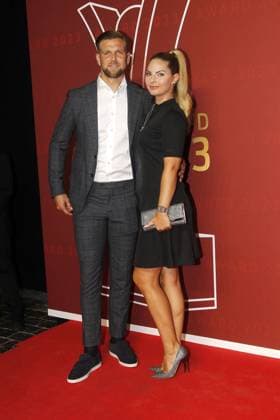 Niclas Fuellkrug and his wife Lisa Fuelllkrug at the Sport Bild Award ceremony on 21 08 2023 in Hamburg Sport Bild Award 2023 ceremony in Hamburg