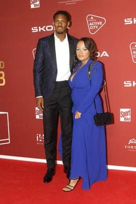 Sebastien Haller and his wife Priscilla Haller at the Sport Bild Award ceremony on 21 08 2023 in Hamburg Sport Bild Award 2023 ceremony in Hamburg