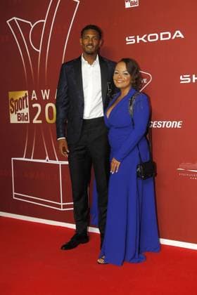Sebastien Haller and his wife Priscilla Haller at the Sport Bild Award ceremony on 21 08 2023 in Hamburg Sport Bild Award 2023 ceremony in Hamburg