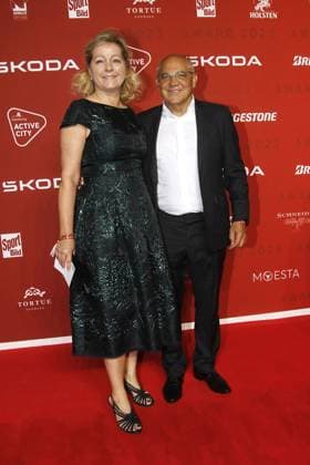 Felix Magath and Nicola Yvonne Jorde at the presentation of the Sport Bild Award on 21 08 2023 in Hamburg Sport Bild Award 2023 presentation in Hamburg