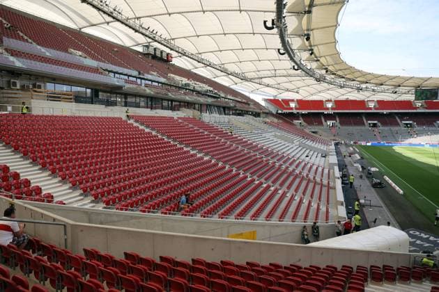 19 08 23 VfB Stuttgart VfL Bochum Germany, Stuttgart, 19 08 2023, football, Bundesliga, VfB Stuttgart VfL Bochum construction site main stand MHP Arena