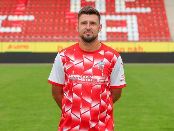 Teampraesentation FSV Zwickau Regionalliga Nordost FSV Zwickau, Regionalliga Nordost, Porträttermin 2023 2024, Zwickau 21 08 2023, GGZ Arena, Football , In the picture Davy Frick ,