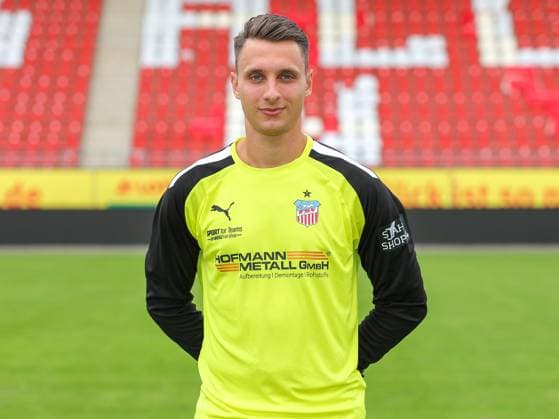 Teampraesentation FSV Zwickau Regionalliga Nordost FSV Zwickau, Regionalliga Nordost, Porträttermin 2023 2024, Zwickau 21 08 2023, GGZ Arena, Football , In the picture goalkeeper Lucas Hiemann ,