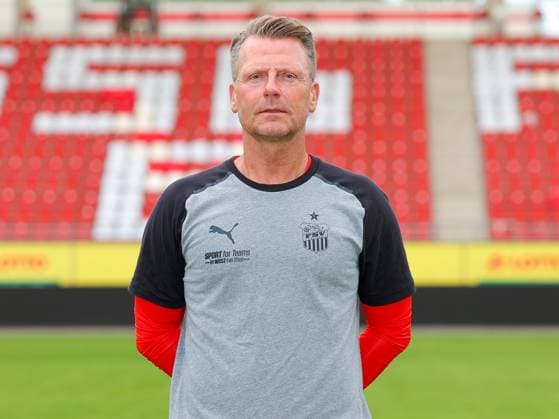 Teampraesentation FSV Zwickau Regionalliga Nordost FSV Zwickau, Regionalliga Nordost, Porträttermin 2023 2024, Zwickau 21 08 2023, GGZ Arena, Football , In the picture coach Rico Schmitt ,