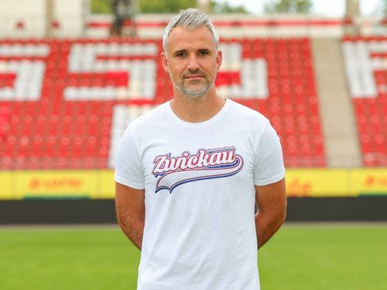 Teampraesentation FSV Zwickau Regionalliga Nordost FSV Zwickau, Regionalliga Nordost, Porträttermin 2023 2024, Zwickau 21 08 2023, GGZ Arena, Football , In picture Co coach Daniel Rupf ,