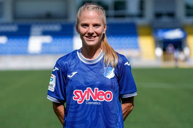 Leonie Maier, single image, single photo, action, action, portrait, portrait, 22 08 2023, Sinsheim Hoffenheim Germany , football, women, TSG 1899 Hoffenheim portrait date 2023 24 xozx