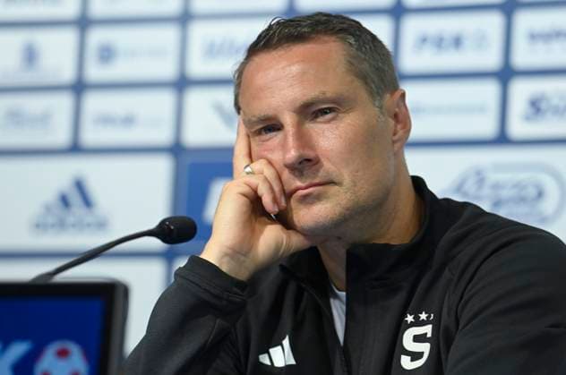 Croatia, Zagreb, 230823. Stadium in Maksimir. press conference, PK, Pressekonferenz of AC Sparta Prague on the eve of tomorrow s first match of the UEFA Europa League playoffs against the hosts GNK Dinamo. In the photo: Brian Priske. Photo: Ronald Gorsic CROPIX Copyright: xxRonaldxGorsicx sparta_press-230823