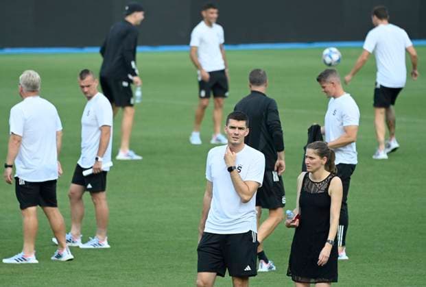Croatia, Zagreb, 230823. Stadium in Maksimir. The players of AC Sparta Prag meet on the main Maksimir pitch before tomorrow s first match of the UEFA Europa League playoffs against the hosts GNK Dinamo. Photo: Ronald Gorsic CROPIX Copyright: xxRonaldxGorsicx sparta_setnja-230823