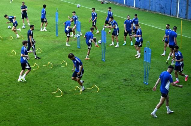 PXL_Dinamo Zagreb trainig GNK Dinamo Zagreb players during training session on August 23, 2023 in Zagreb, Croatia. MarkoxLukunic PIXSELL