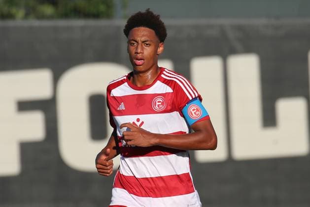 Mönchengladbach, Germany 23 August 2023 A Junior Bundesliga 2023 24 Borussia Mönchengladbach U19 vs Fortuna Düsseldorf U19 In picture Klaus Sima Suso Fortuna Düsseldorf U19 Fohlenplatz North Rhine Westphalia Copyright: xFotostandx xVanxderxVeldenx