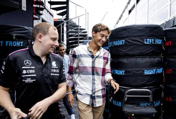 ZANDVOORT - George Russell (Mercedes) arrives at the circuit at Circuit Zandvoort ahead of the F1 Grand Prix of the Netherlands on August 24, 2023 in Zandvoort, Netherlands. ANP KOEN VAN WEEL F1 Grand Prix of The Netherlands 2023 24 xVIxANPxSportx xxANPxIVx 476173408 originalFilename: 476173408.jpg