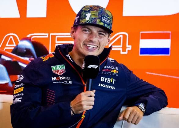 ZANDVOORT - Max Verstappen (Red Bull Racing) during the track press conference, PK, Pressekonferenz at Circuit Zandvoort ahead of the F1 Grand Prix of the Netherlands on August 24, 2023 in Zandvoort, Netherlands. ANP REMKO DE WAAL F1 Grand Prix of The Netherlands 2023 24 xVIxANPxSportx xxANPxIVx 476182051 originalFilename: 476182051.jpg