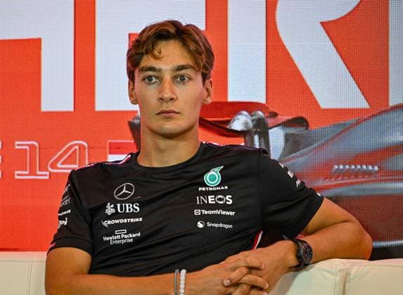 24th August 2023; Circuit Zandvoort, Zandvoort, North Holland, Netherlands; Formula 1 Heineken Dutch Grand Prix 2023; Arrivals and Inspection Day; George Russell (GBR) looks thoughtful at the drivers press conference, PK, Pressekonferenz  ActionPlus12546455 GodfreyxPitt