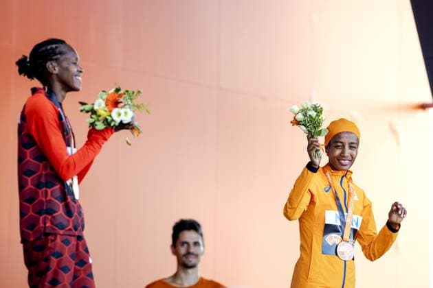 Athletics, World Championships in Budapest, Womens 1500m, Award Ceremony