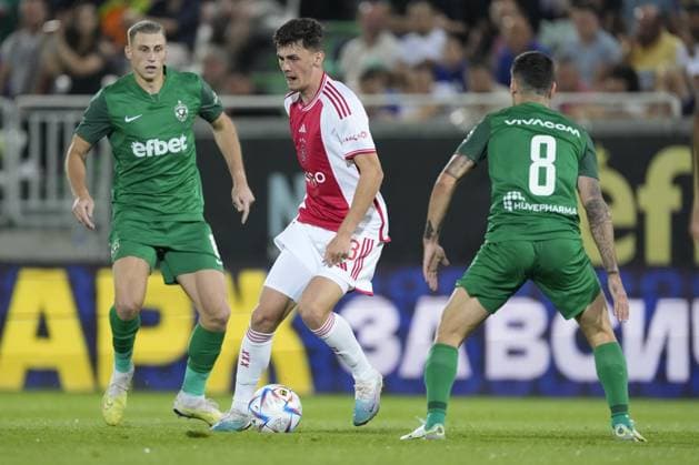 RAZGRAD, Bulgaria, 24-08-2023, football, Huvepharma Arena, Europa Leageu qualification, season 2023 2024, during the match Ludogorets - Ajax, Ajax player Benjamin Tahirovic Ludogorets - Ajax  x22053972x Copyright: