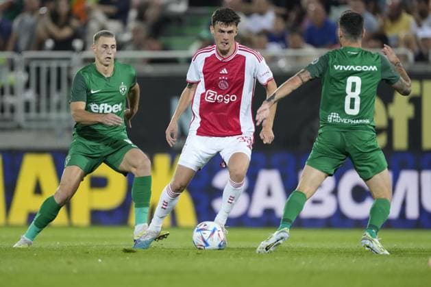 RAZGRAD, Bulgaria, 24-08-2023, football, Huvepharma Arena, Europa Leageu qualification, season 2023 2024, during the match Ludogorets - Ajax, Ajax player Benjamin Tahirovic Ludogorets - Ajax  x22053973x Copyright: